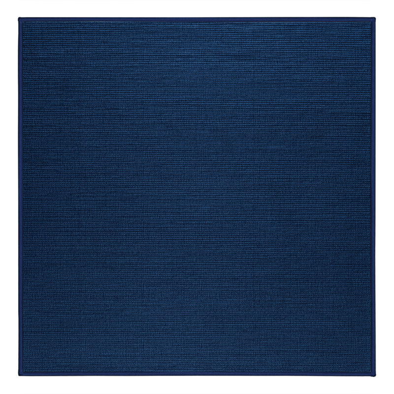 Tapis bleu uni lavable à la machine, Carré 4 pi