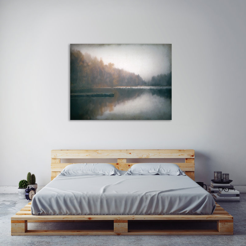 Reproduction de photo sur toile tendue, "cloudy lake" par kimberly allen, H 15 po x l 20 po x P 1,5 po