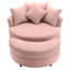 Fauteuil demi-tonneau pivotant à 360 ° avec repose-pieds avec rangement et 4 coussins, fauteuil de loisirs moderne en chenille pour salon