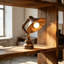 Lampe de table 12,60 po, lampe de bureau en fer rétro bronze 12,60 po