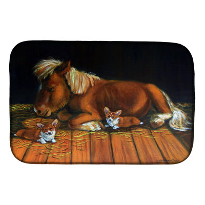 Tapis de séchage pony corgi snuggles the