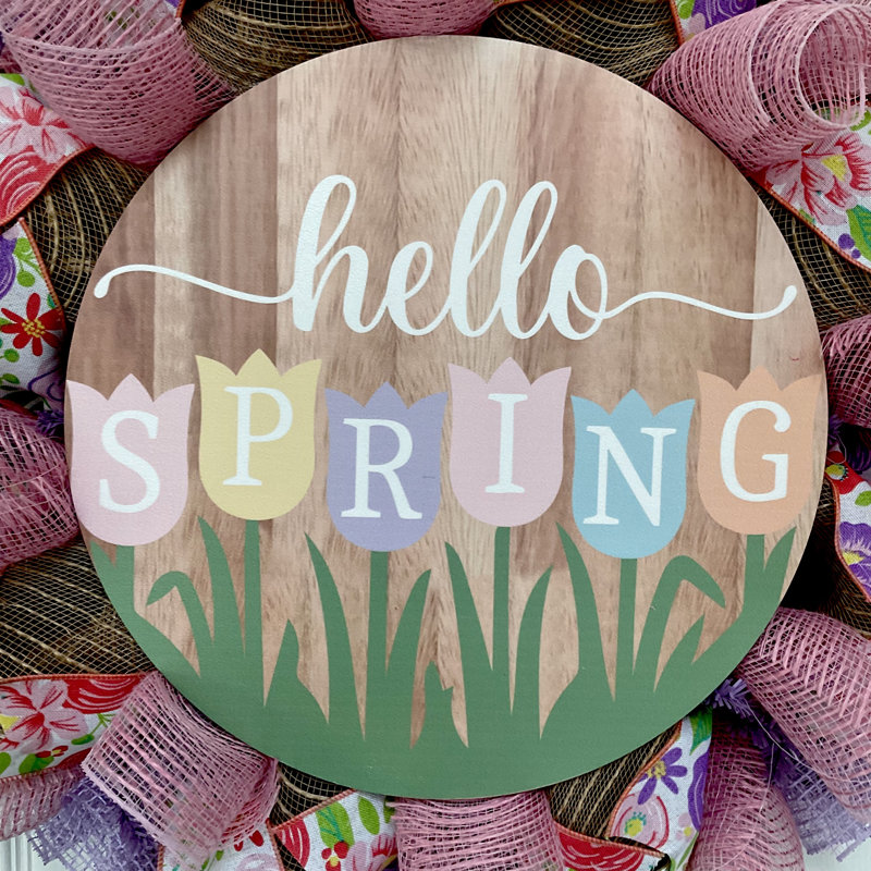 Couronne en toile Hello Spring