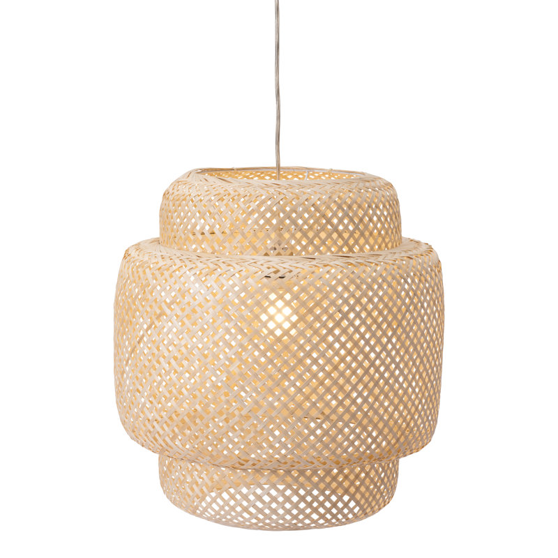 Natural Woven Polyester Straw Drum Ceiling Pendant Light