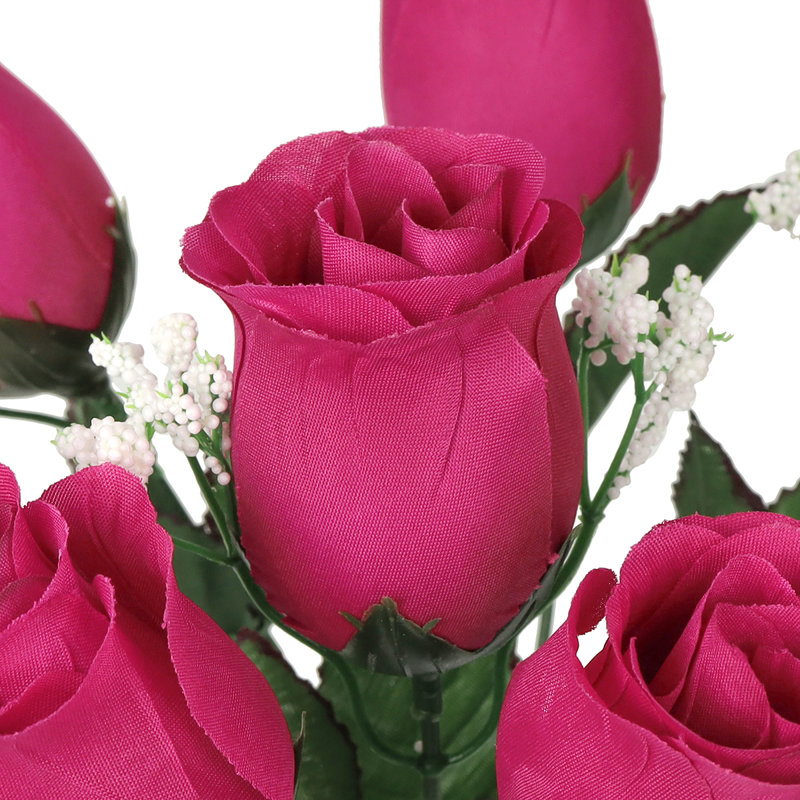 Bouquet de roses artificielles, Rose vif