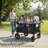 4-Seater Foldable Wagon Stroller with Canopy and Adjustable Handle for Kids, Black&Green-125330865
