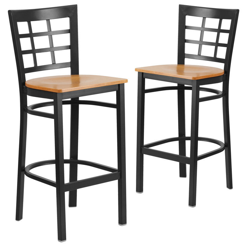 Tabouret de restaurant en métal Prompton, Naturel, 2