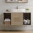 Modern 39.4 Wall-Mounted Bathroom Vanity with Oval Ceramic Sink Floating Vanity Multi-Layer Solid Wood Cabinet Soft-Close Drawers Open Shelf Storage-2138491226