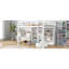Lit mezzanine avec 8 tablettes ouvertes, blanc-1619440241