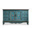 Buffet bleu uni et bois manufacturé