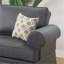 Ensemble de canapé 2 pièces en polyfibre lustré gris anthracite avec coussins