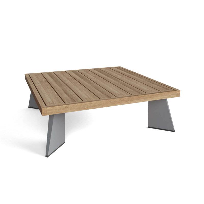 Outdoor Square Teak Side Table, 39.50" D x 43" L x 22" H