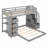 Jasten Platform Storage Bed,Twin Over Full Bunk Bed with 3-layer Shelves, Drawers and Storage Stairs-2060280068