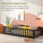 Twin Size Floor Bed With Safety Guardrails And Door And Slats, Toddler Floor Bed Frame For Girls And Boys-773188531-773188532