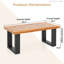 Table de patio en bois de teck Hommoo avec plateau en résine époxy River