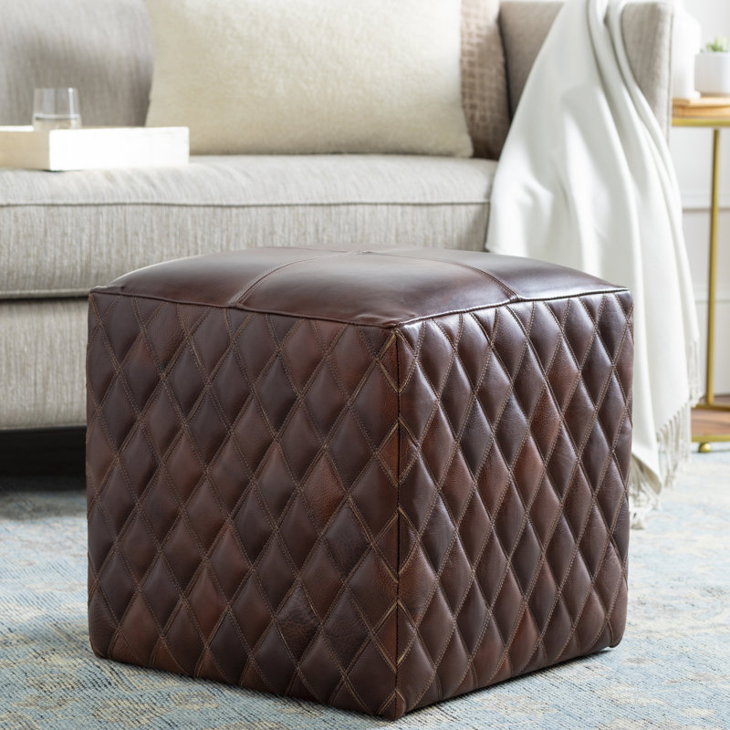 Tearsa Leather Ottoman