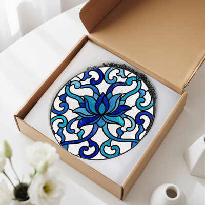 Panneau de vitrail floral 12 "H 12"