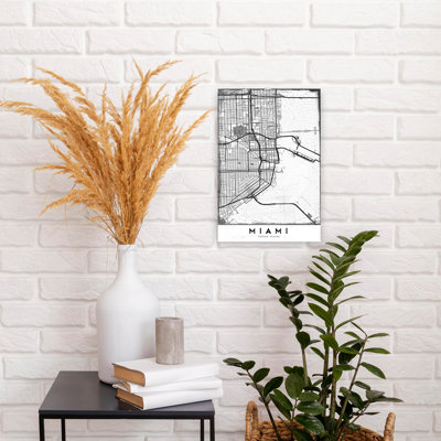 «Miami City Map Abstract City Contemporary», reproduction d'art murale