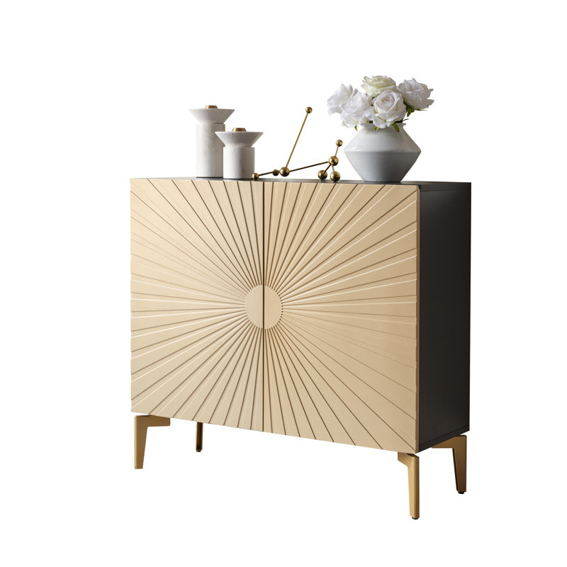 2-Door Storage Cabinet, Accent Sideboard Buffet with Interior Shelving for Living Room, Kitchen, Dining Room, Hallway or Entryway