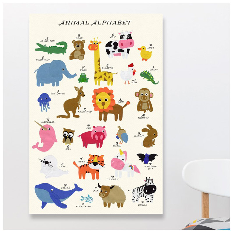 Alphabet - impression sur toile tendue, H 30 po x l 20 po
