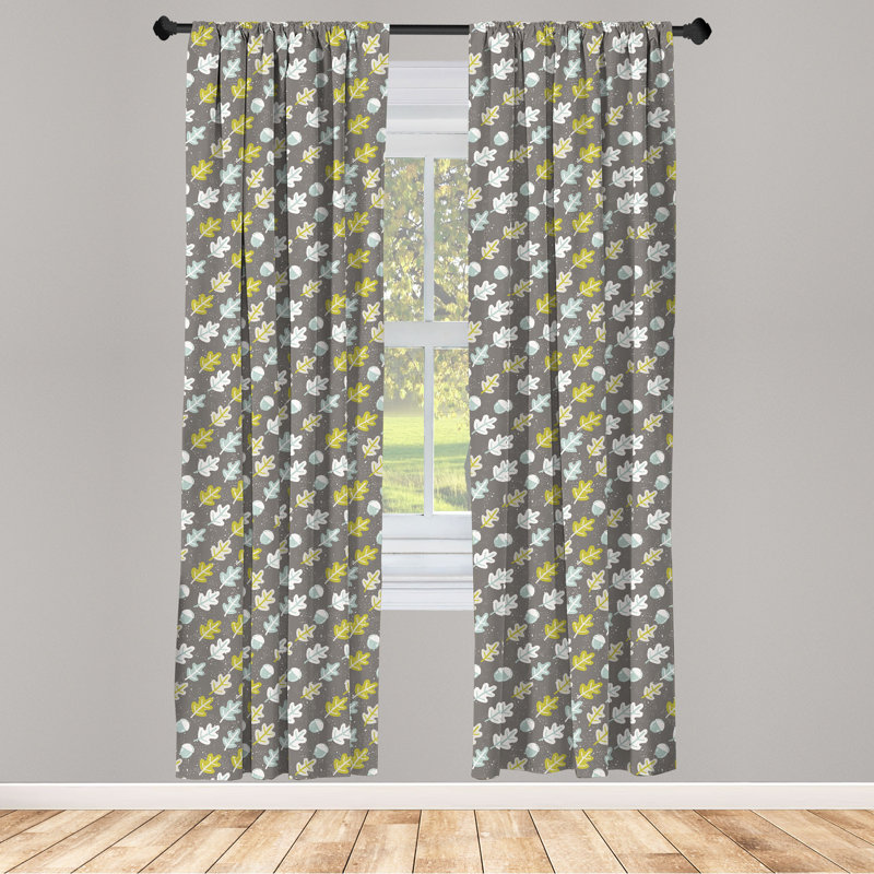 Acorn Floral Semi-Sheer Rod Pocket Sliding Panel, 28" x 63"