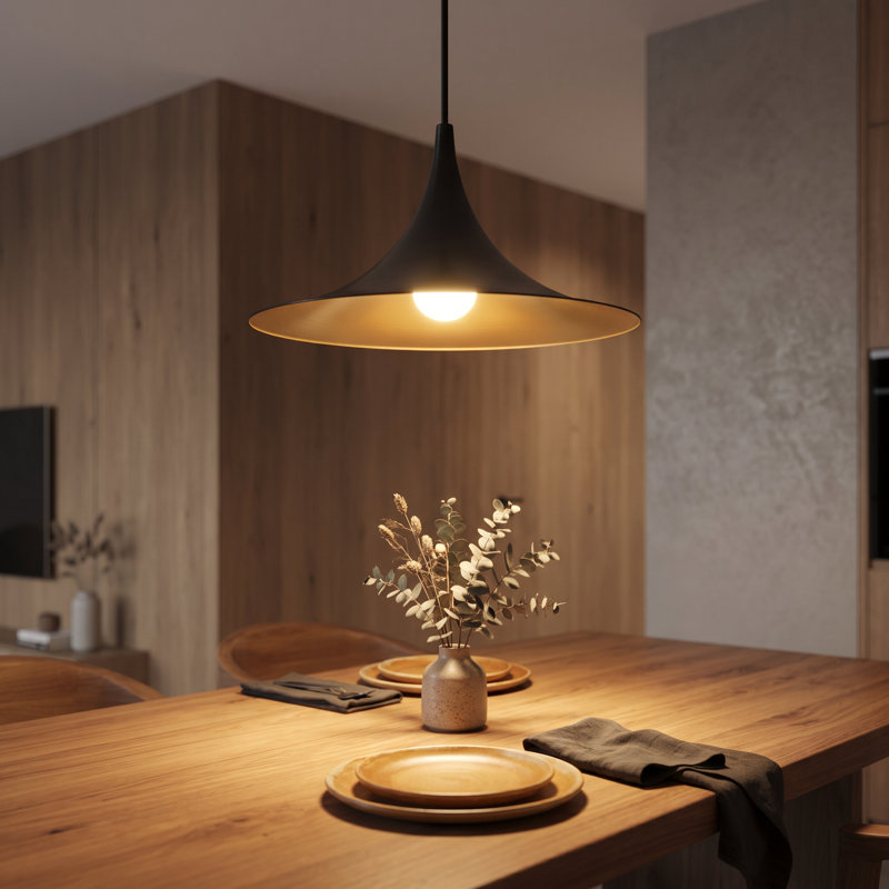 Harry Scandinavian Modern Pendant Light With Metal Bell Shade, Gold Black Or White Finish, E26 Socket, Luxury Hanging Ceiling Lamp For Living Room, Dining Room, Bedroom Or Office