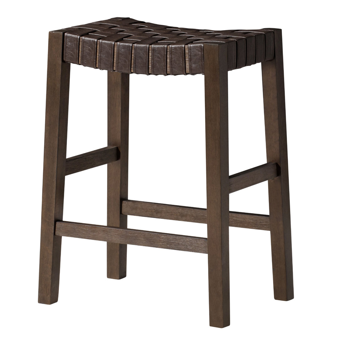 Maven Lane Emerson Kitchen Stool with Faux Leather Upholstery Maven Lane 