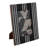 Modern Resin And Wood Picture Frame With Vertical Inlay Design For Home Office Bedroom Or Living Room Display Contemporary Polyresin Glass Construction - 1" Black & Ivory-1103365187
