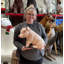 Statue de cochon assis