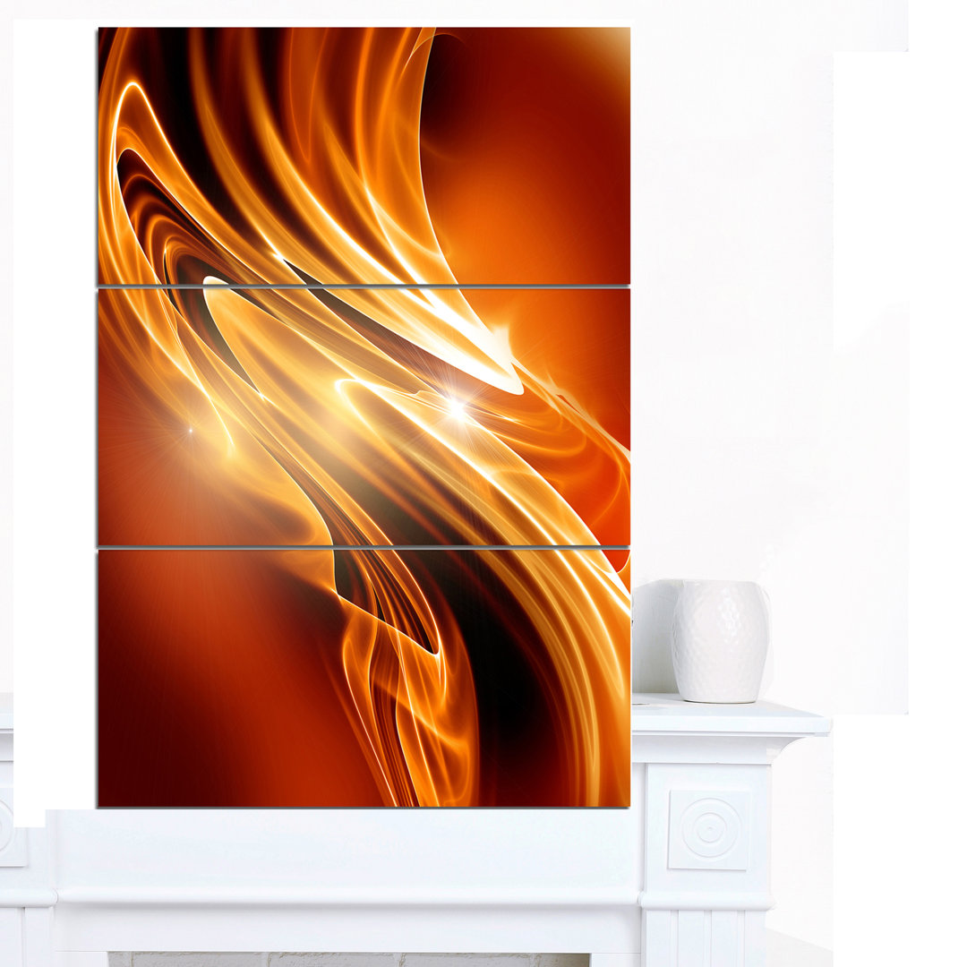 " Golden Abstract Fractal Design " 3 - Pieces Design Art