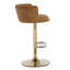 Ensemble de 2 tabourets de bar, avec repose-pieds chromé et base pivotante en velours à hauteur réglable et tabouret de bar simple doré - orange
