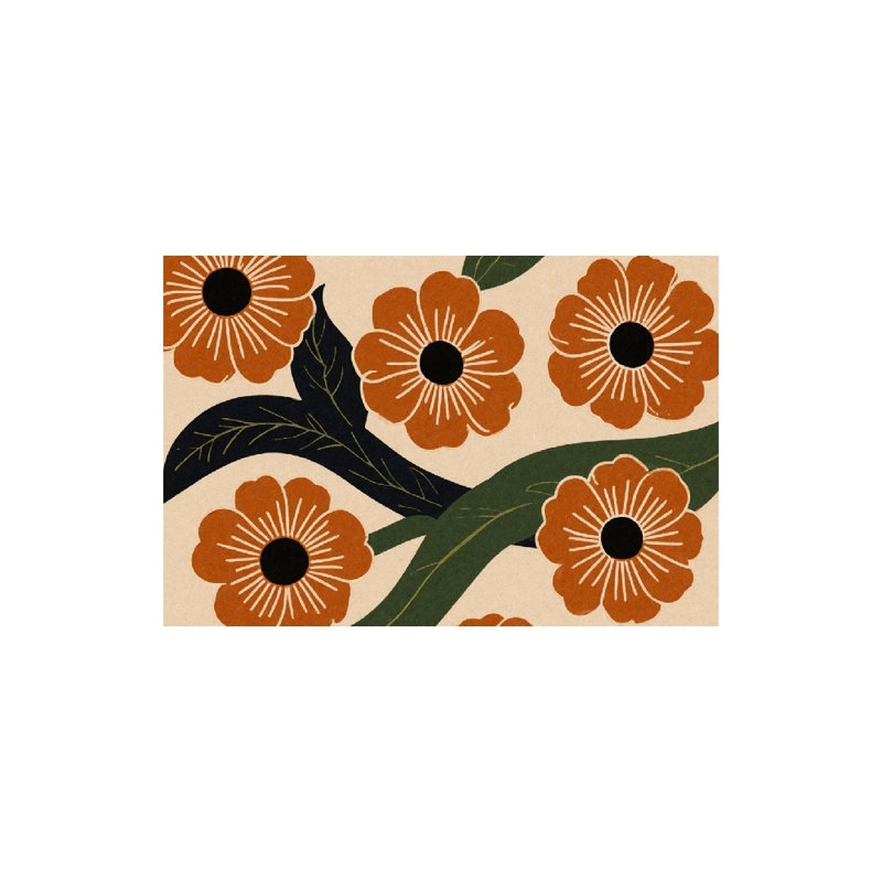 Tapis de bain à motif de fleur d'oranger, 16 po x 24 po