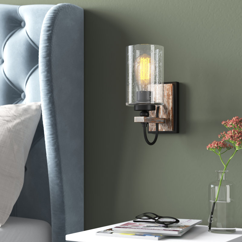 Luminaire mural noir mat à 1 lumière à intensité variable Tallant, Ampoule non incluse, Grainé