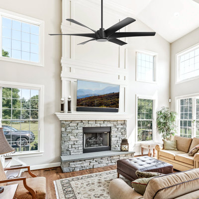 Jamariae 65" Ceiling Fan With No Light and Remote Control