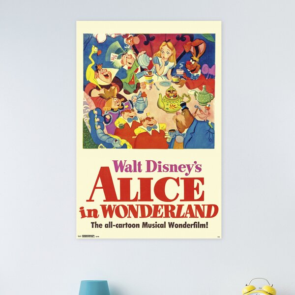 Alice in Wonderland Kitchen Curtains 2 Panel Set Window Drapes 55 X 39