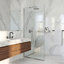 Paroi de douche fixe sans cadre de l 34 po x H 74 po avec verre de 3/8 po Zenith