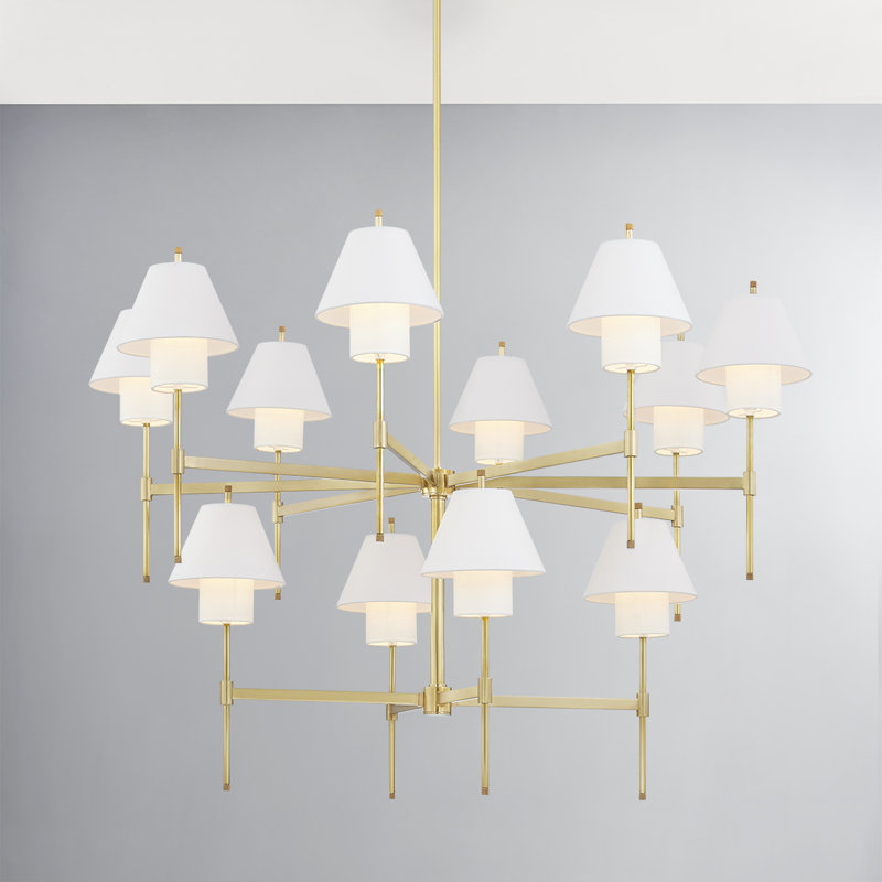 GLENMOORE 12 LIGHT CHANDELIER, Aged Brass