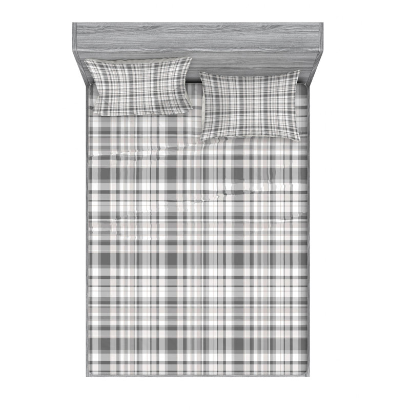 Diyanna Microfiber Plaid Sheet Set, Full Sheet Set with Fitted Sheet