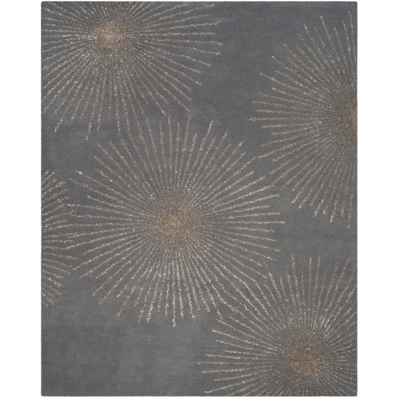 Amier Hand Tufted Wool And Viscose Abstract Rug, Rectangle 7'6" x 9'6"