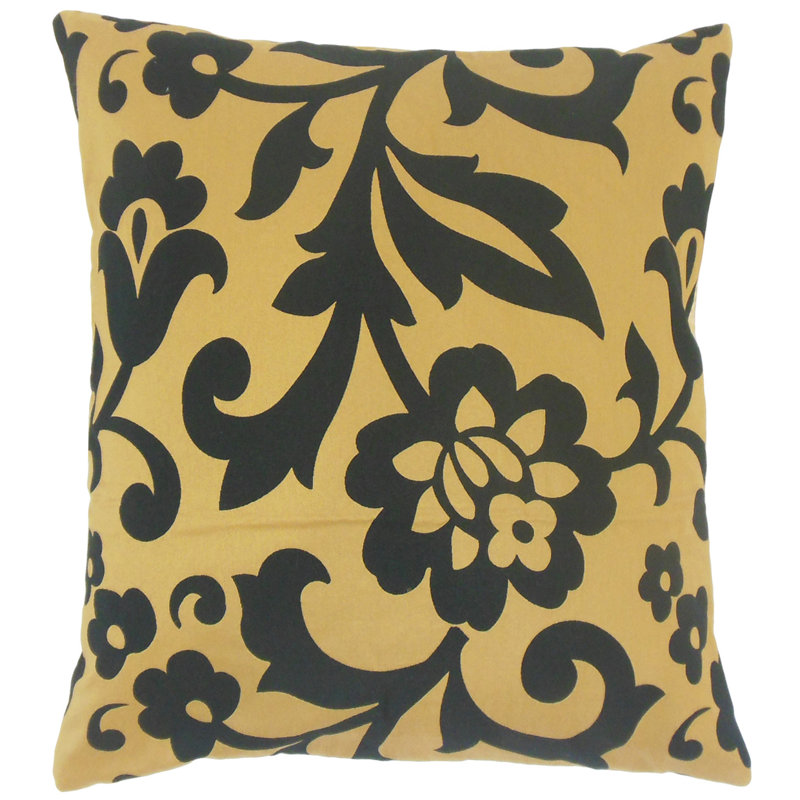 Housse de coussin en coton Fisseha, Œil du tigre, H 18 po x l 18 po, Polyester/ Bourre en polyester