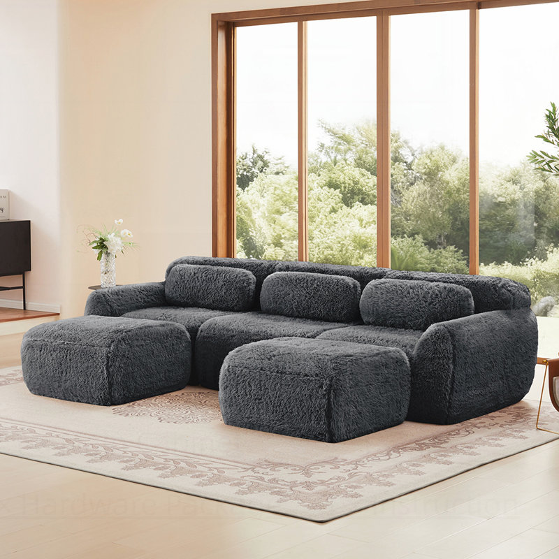 Canapé en forme de U sans os avec éponge haute densité 32D, conception antidérapante, combinaison sans méridienne et siège profond pour un siège confortable dans la chambre à coucher, le bureau et le cinéma maison