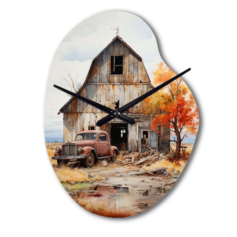 Horloge murale en métal de forme irrégulière Barns, Grand