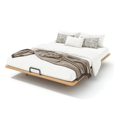 Solid Bamboo Platform Bed Frame with Support Slats