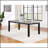 Centera Grey and Black Rectangular Dining Table with Extension Leaf for Versatile and Elegant Dining