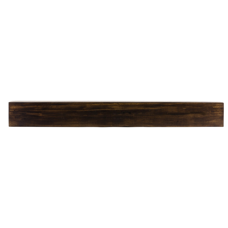 Tablette de manteau de cheminée style campagnard moderne, 6.25", Chocolat noir, 48"