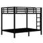 Lit double superposé au dessus d'un lit double en métal noir, convenant aux adolescents et aux adultes, peu encombrant, réduit le bruit, lit noir à revêtement durable, solution économique, sommeil, conception avec rails élevés, installation simple-1472587778-1472587779