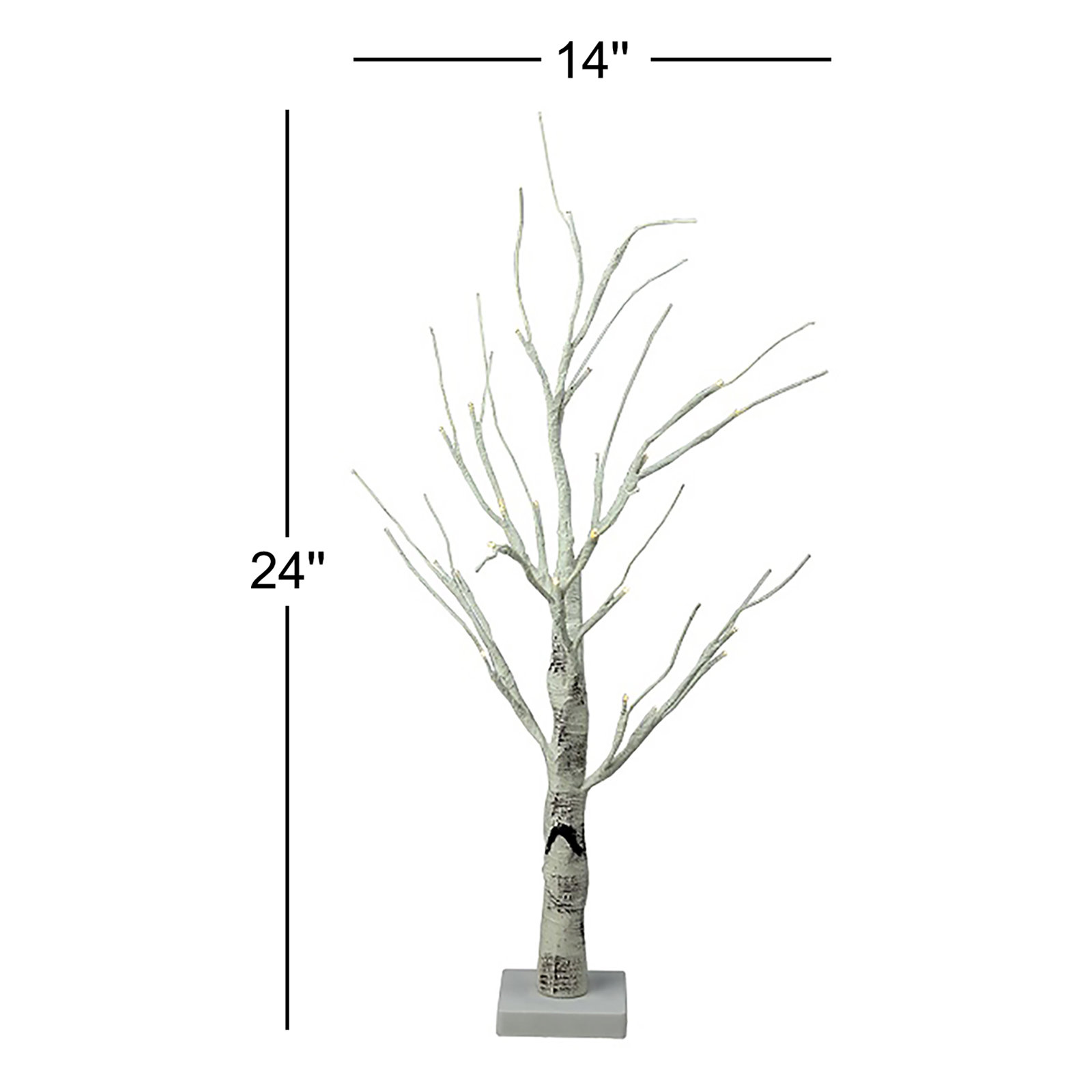 24" Lighted Christmas Twig Tree