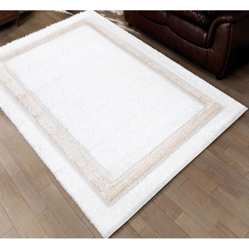Trani Extra Large Thick White Shaggy Rugs Soft Area Carpet Living Room Bedroom Hallway Runner, Rectangle 160 x 230cm