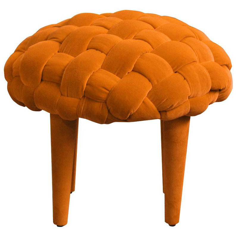 Solid + Manufactured Wood Accent Stool, Orange