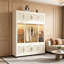 Armoire modulaire en PP pliable à 12 cubes avec 12 portes cannelées en ambre magnétique et tringle à vêtements centrale, armoire de rangement portative autoportante pour chambre de bébé
