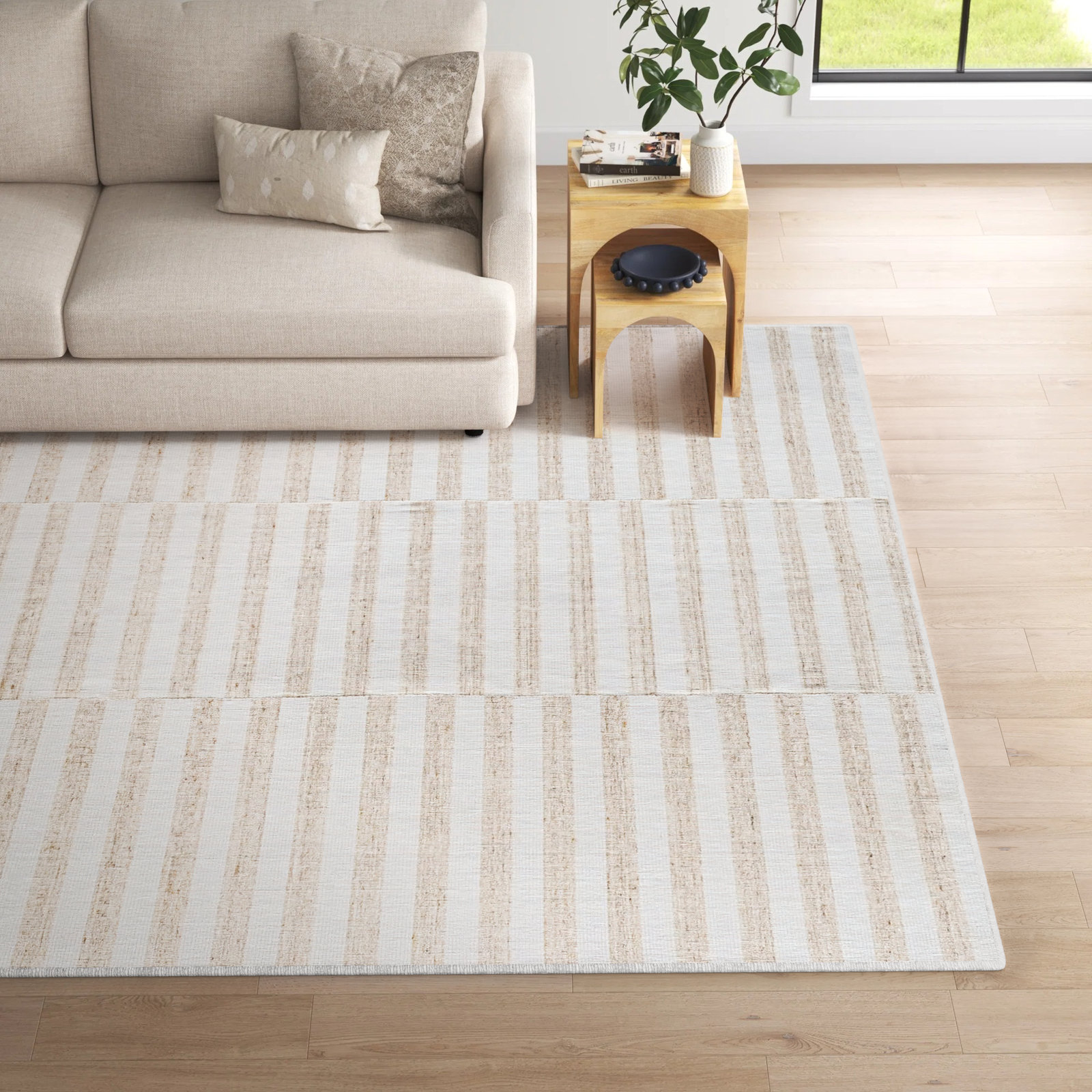 Edita Hand-Loomed Striped Rug, Rectangle 9' x 12'